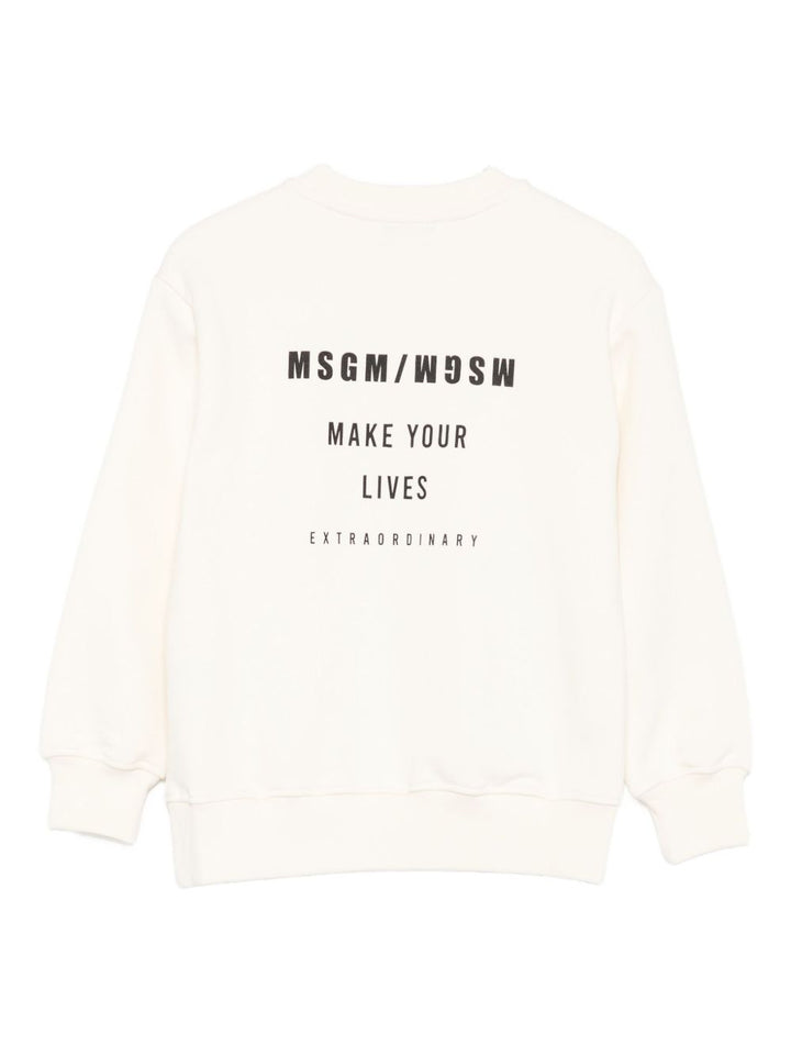 MSGM Kids Felpa in cotone con logo