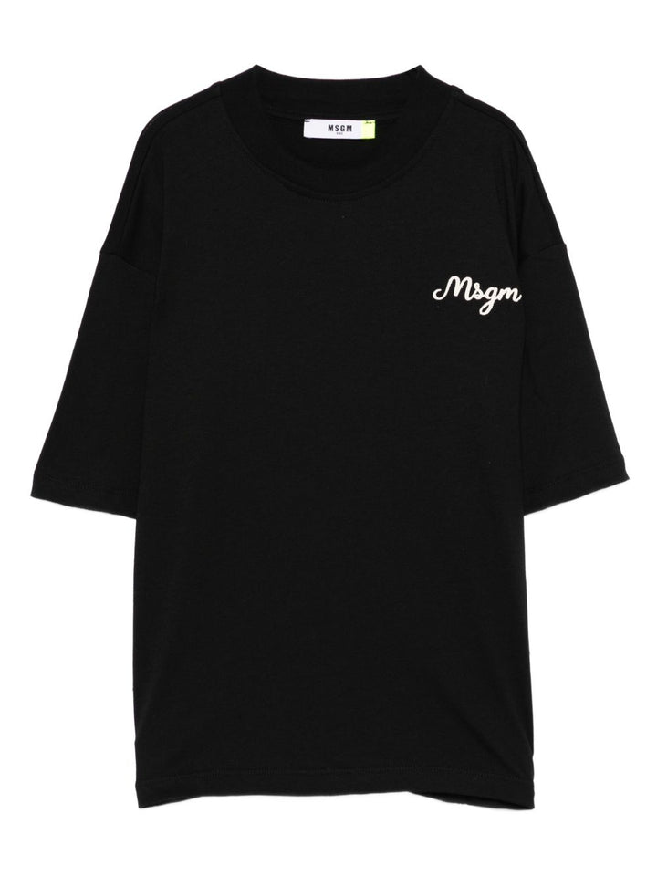MSGM Kids T-shirt con logo ricamato