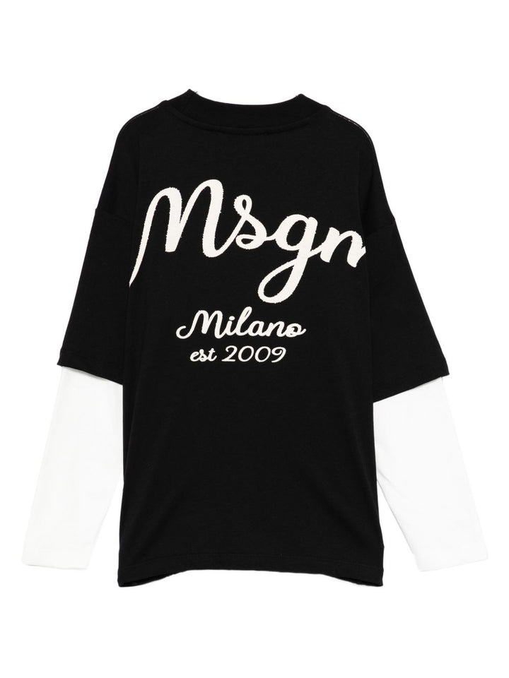 MSGM Kids T-shirt con logo ricamato