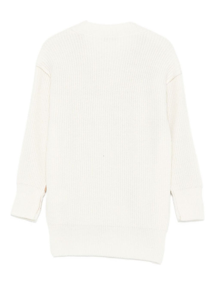 MSGM Kids Cardigan bicolore con ricamo