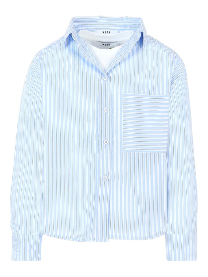 MSGM Kids
T-shirt a righe con tasca applicata