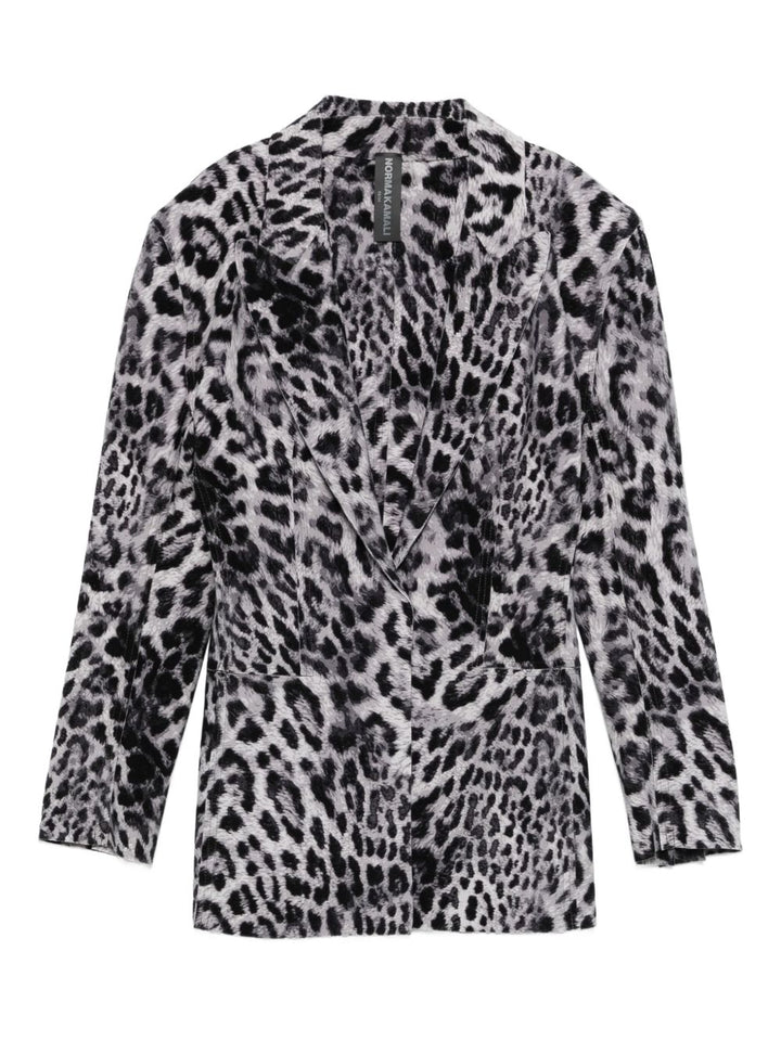 Norma Kamali
Giacca con stampa leopardata grigia