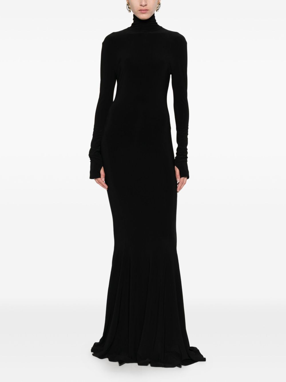 Norma Kamali Abito a collo alto a maniche lunghe