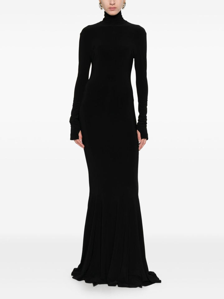 Norma Kamali Abito a collo alto a maniche lunghe