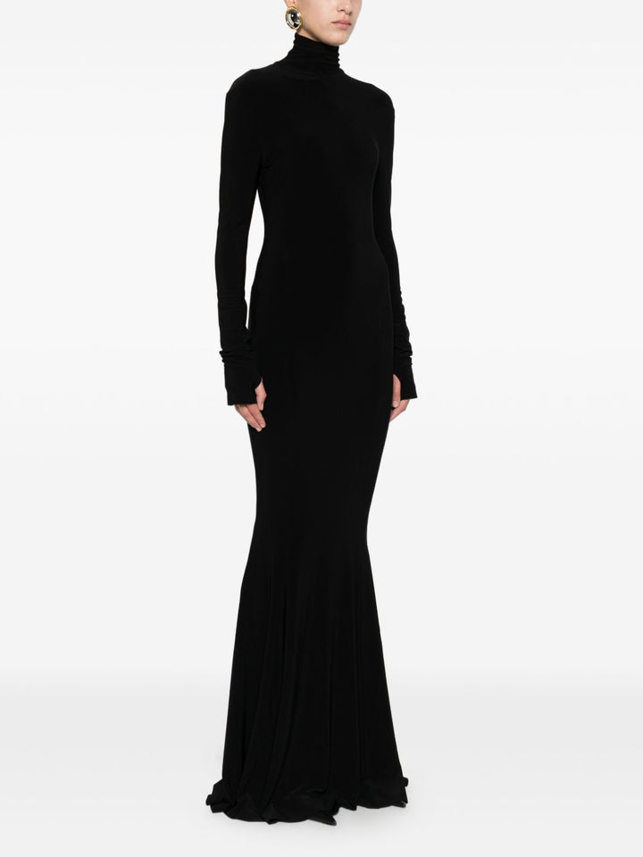Norma Kamali Abito a collo alto a maniche lunghe