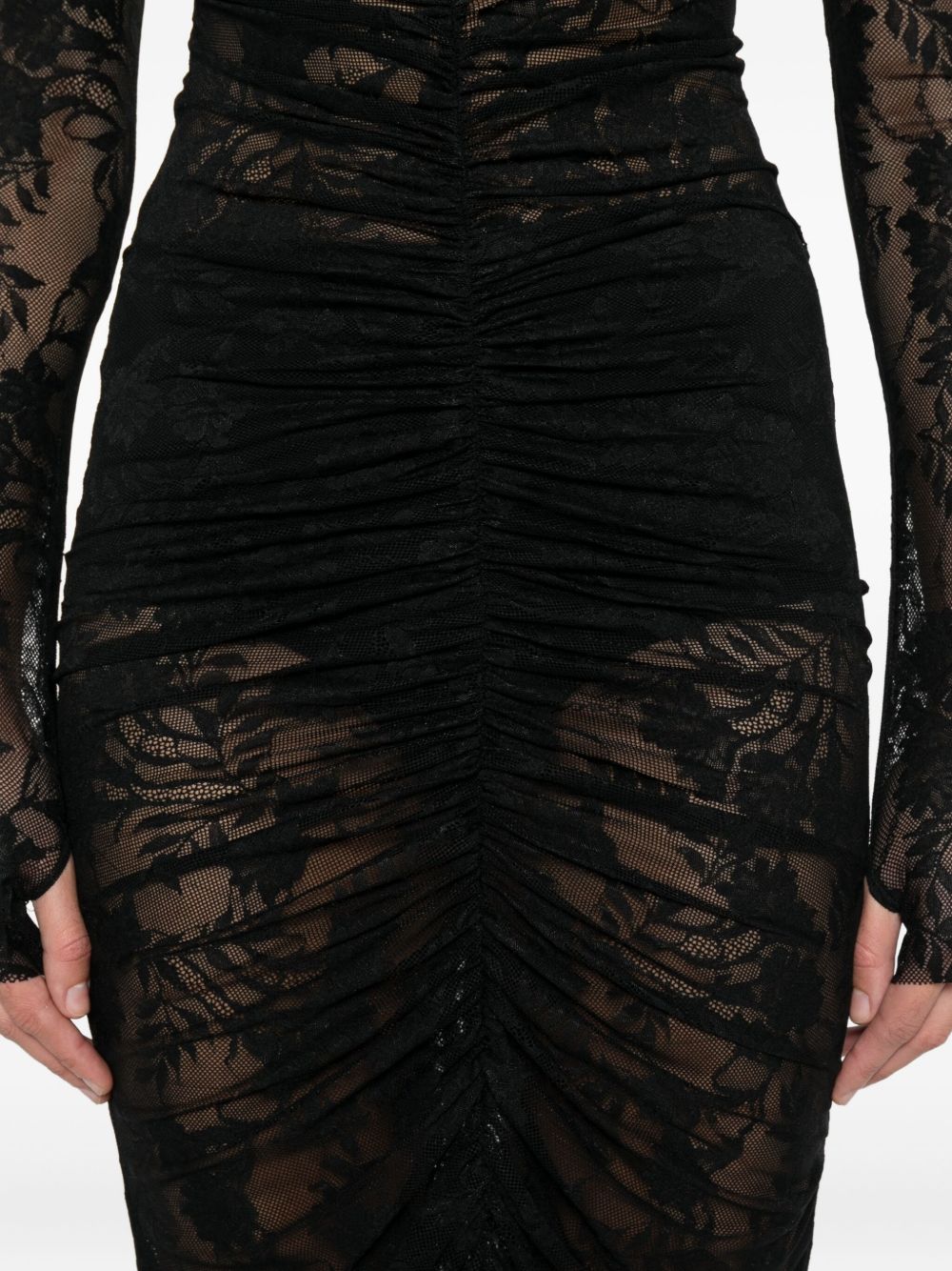 Norma Kamali Abito lungo a maniche lunghe con scollo a V