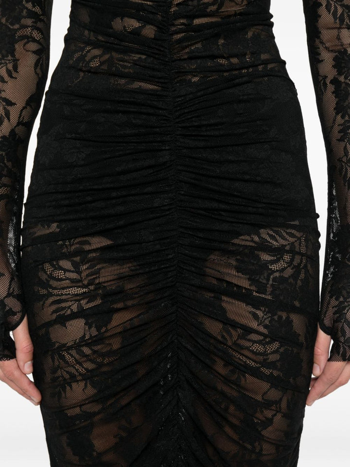 Norma Kamali Abito lungo a maniche lunghe con scollo a V