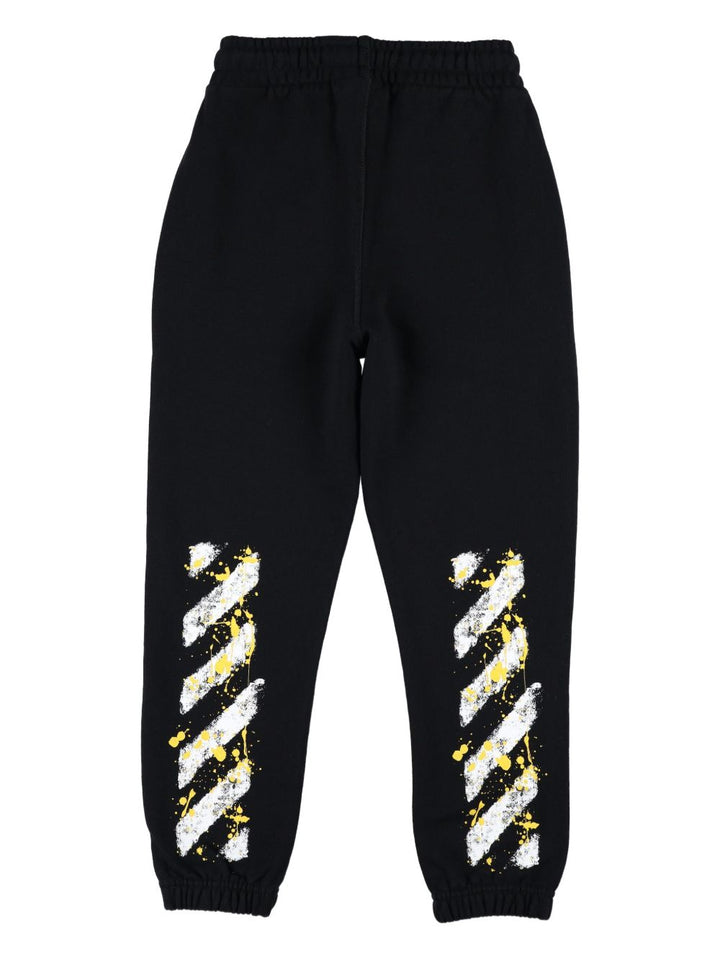 Off White Kids Pantaloni sportivi in felpa