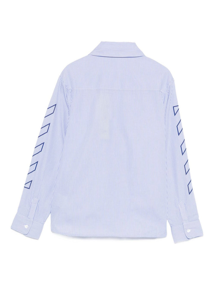 Off White Kids Camicia azzurra con logo