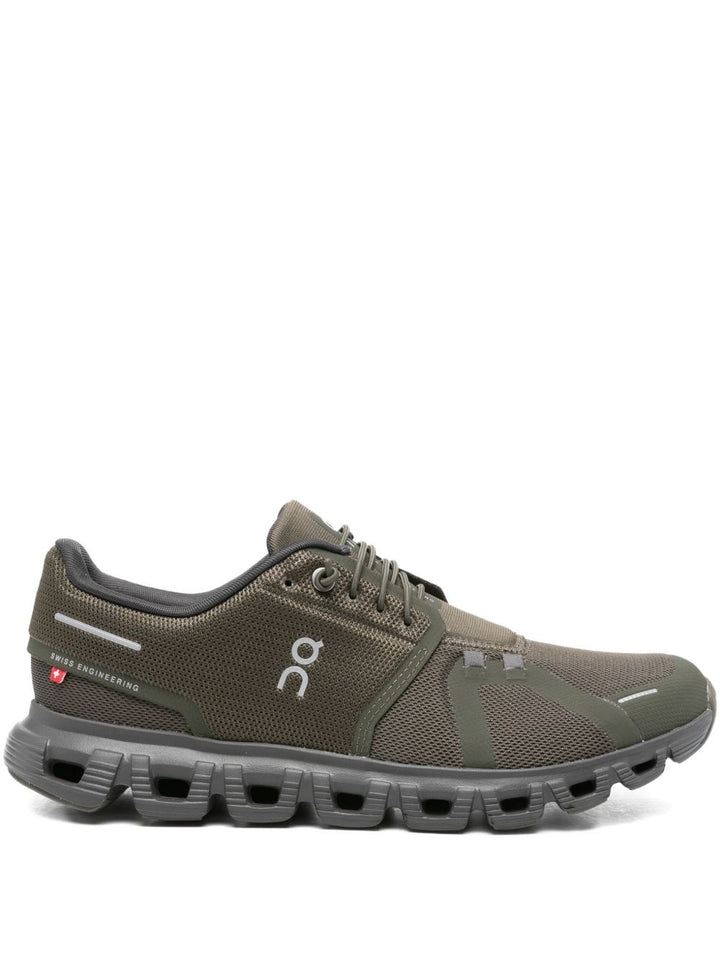 On
Sneakers con tomaia in mesh verde oliva