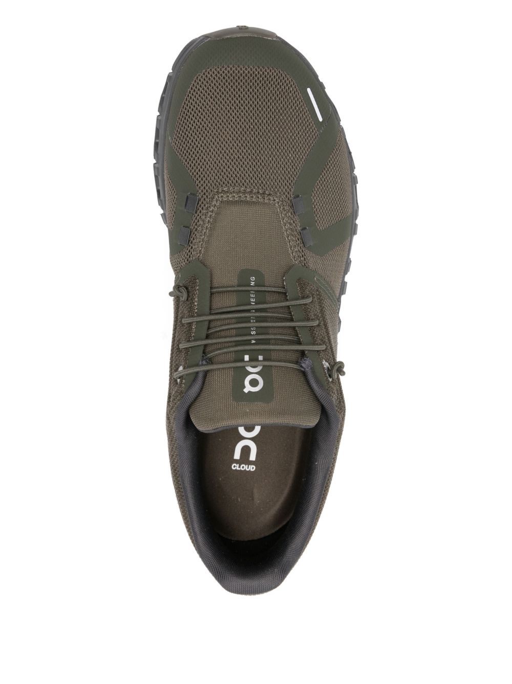 On
Sneakers con tomaia in mesh verde oliva