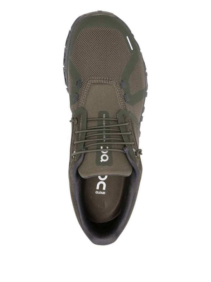 On
Sneakers con tomaia in mesh verde oliva