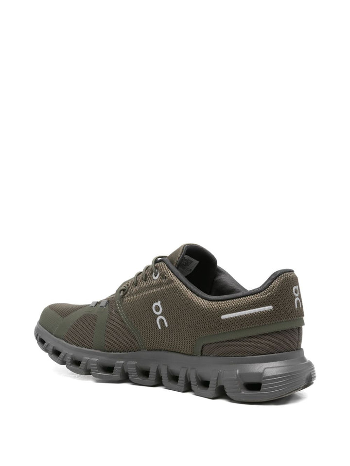 On
Sneakers con tomaia in mesh verde oliva