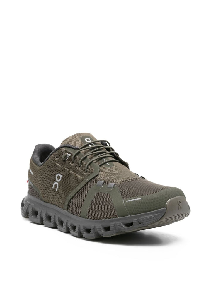 On
Sneakers con tomaia in mesh verde oliva