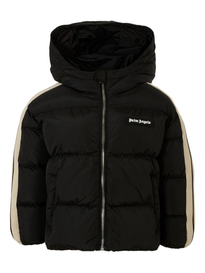 Palm Angels Kids Piumino con cappuccio e dettagli a righe
