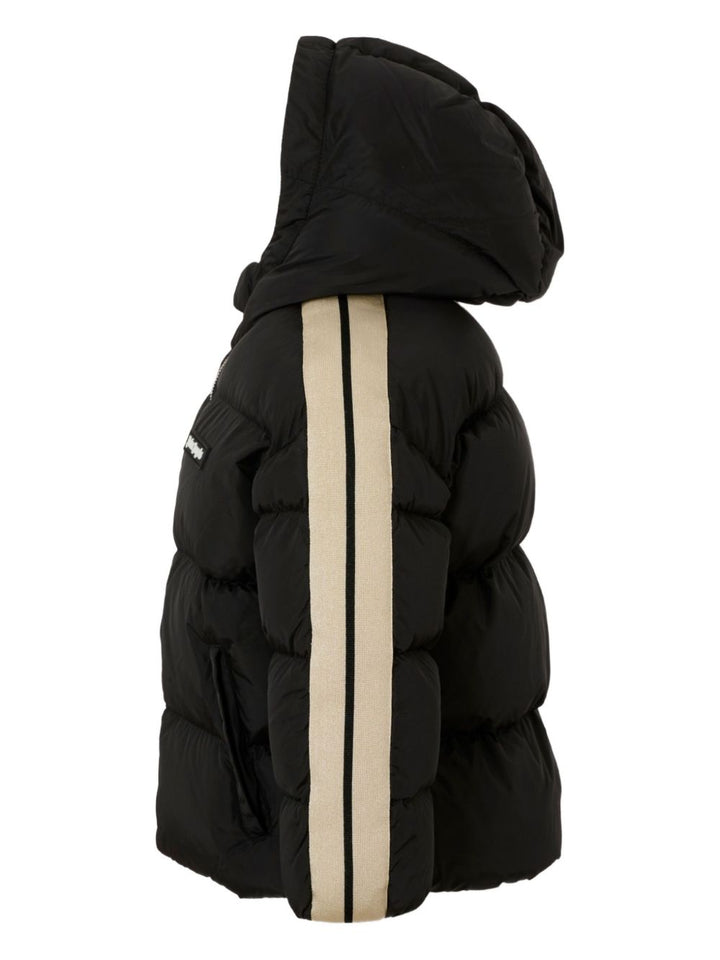Palm Angels Kids Piumino con cappuccio e dettagli a righe