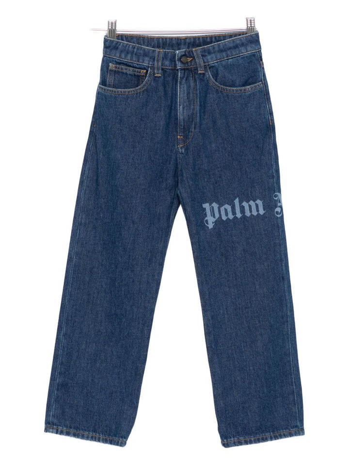 Palm Angels Kids jeans con stampa logo