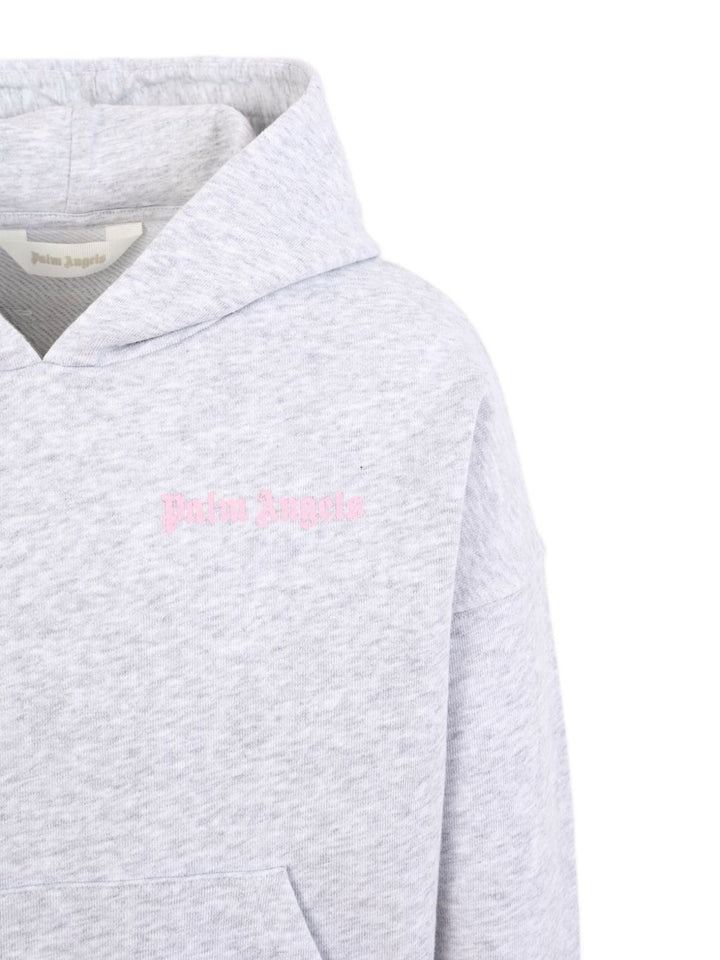Palm Angels Kids Top con logo ricamato e cappuccio