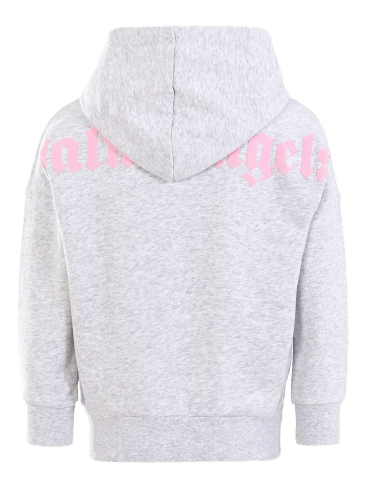 Palm Angels Kids Top con logo ricamato e cappuccio