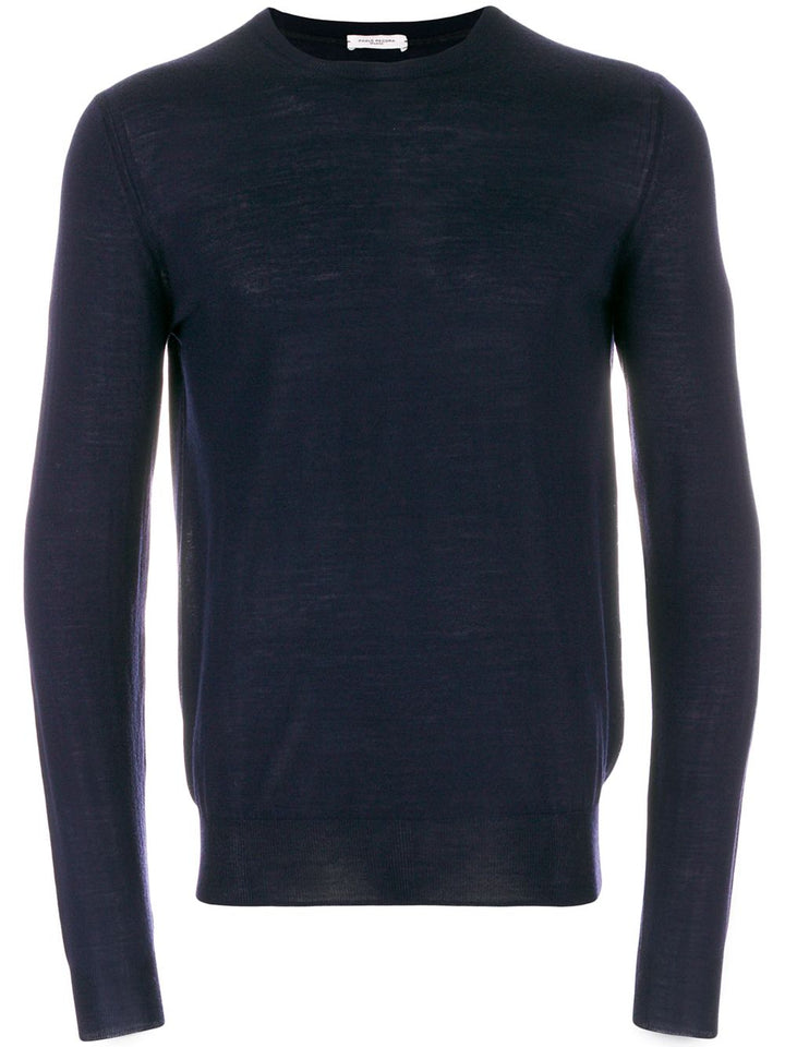 Paolo Pecora Maglione in lana Oxford blu