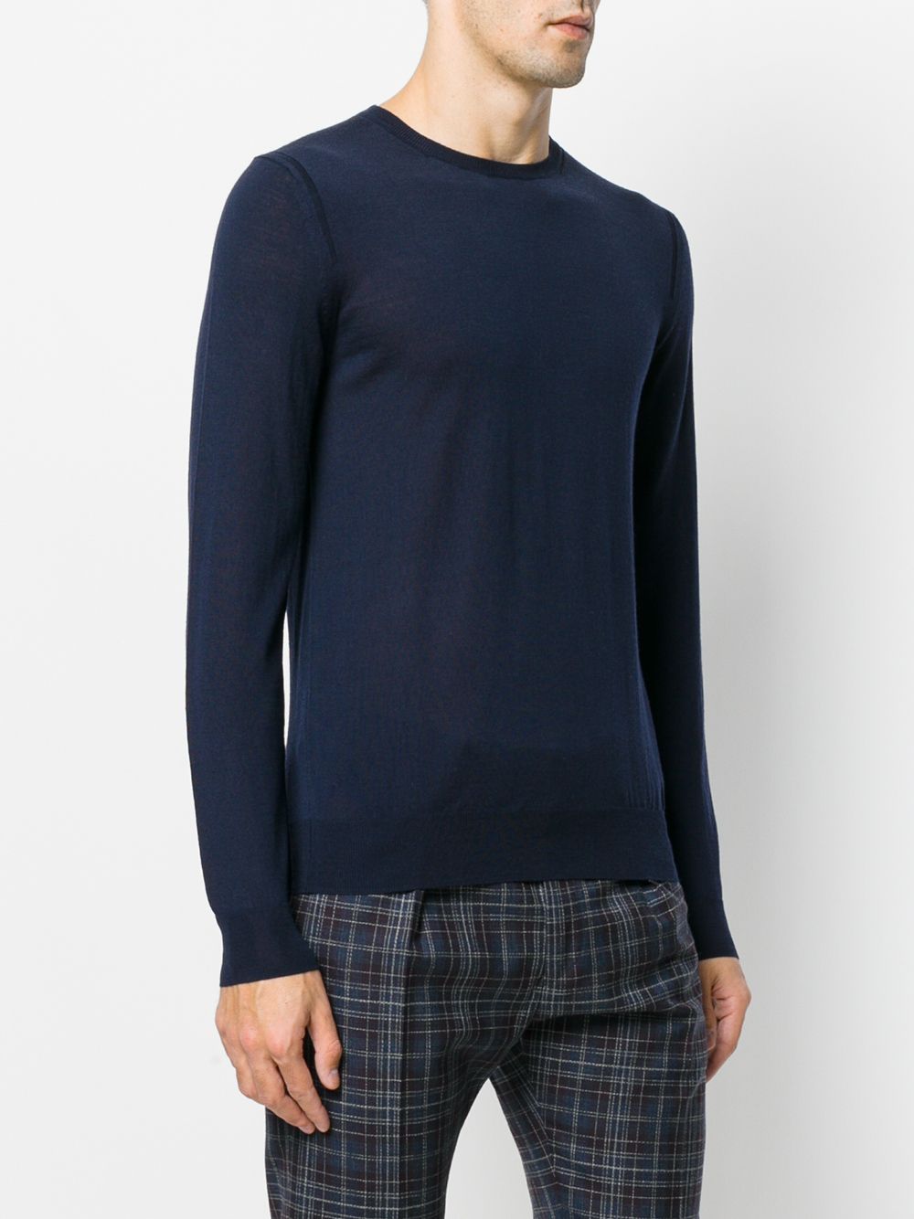 Paolo Pecora Maglione in lana Oxford blu