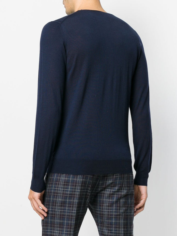 Paolo Pecora Maglione in lana Oxford blu