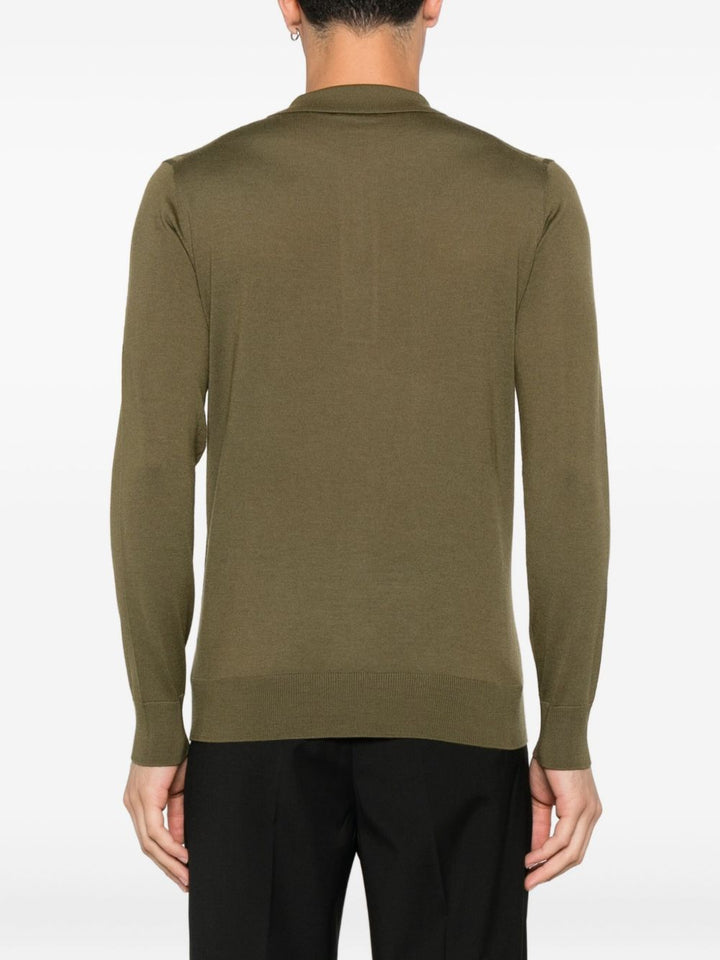 Paolo Pecora Maglione verde a maniche lunghe