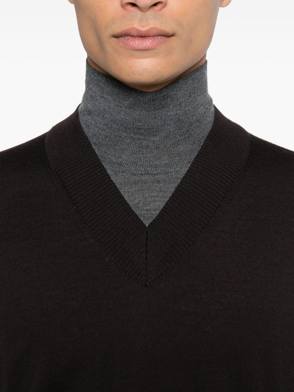 Paolo Pecora Maglione in lana con scollo a V