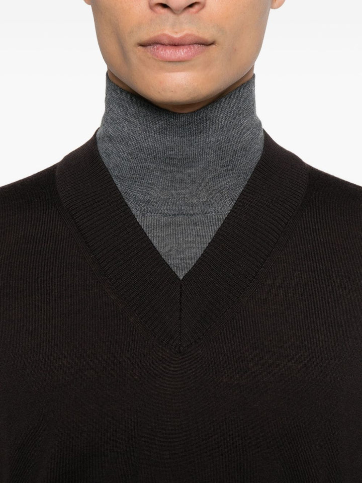 Paolo Pecora Maglione in lana con scollo a V