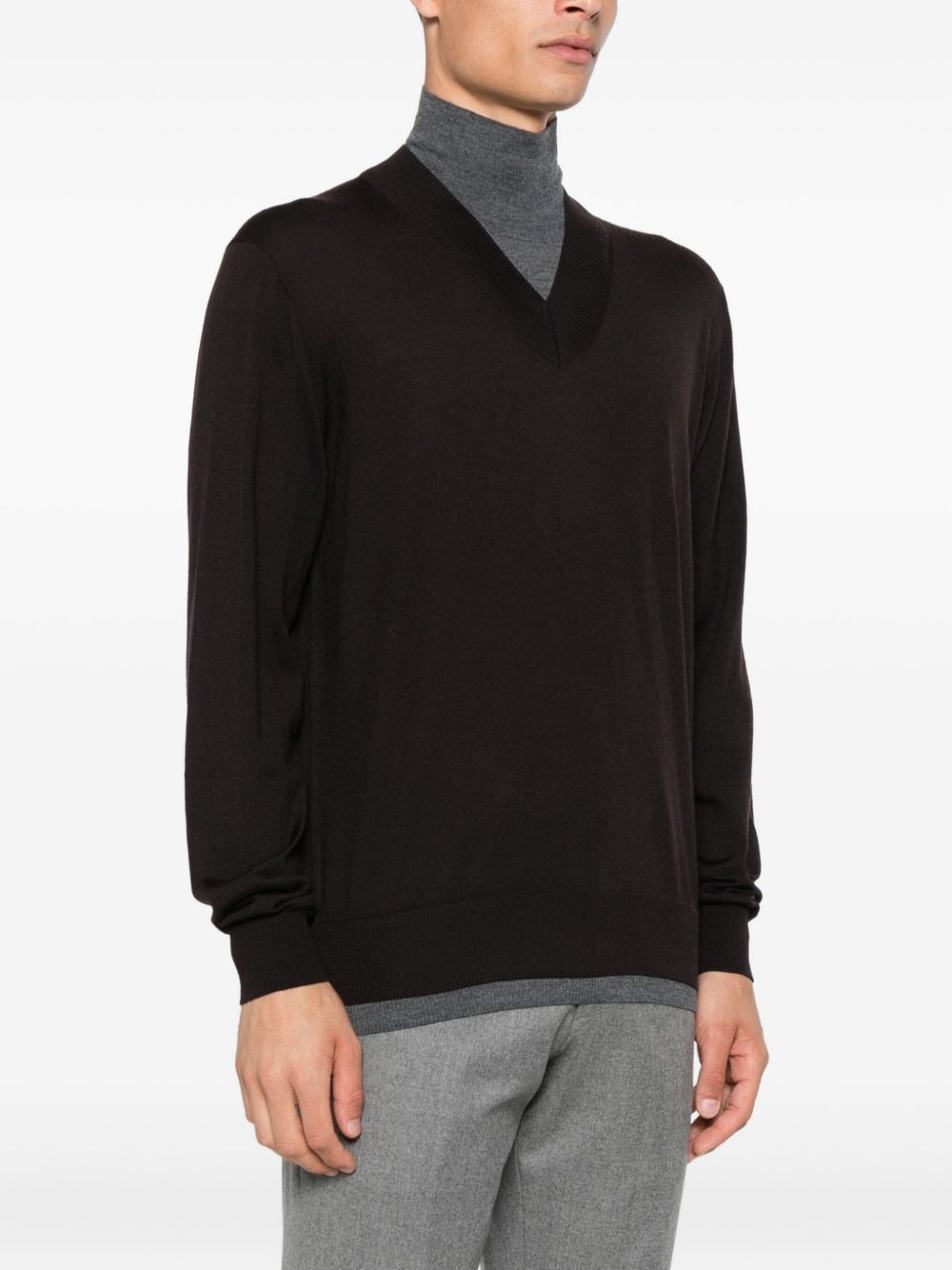 Paolo Pecora Maglione in lana con scollo a V