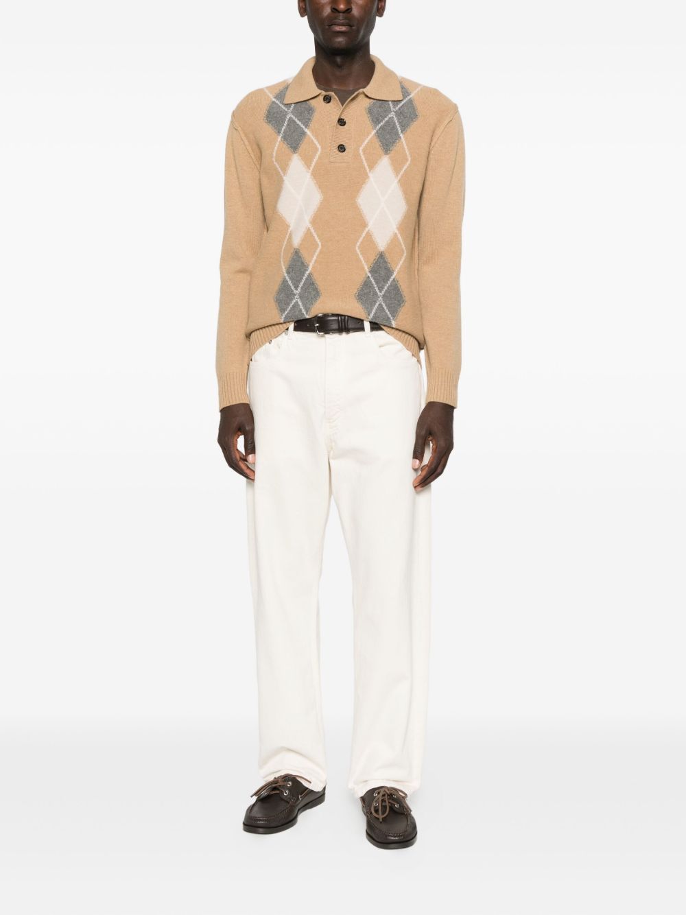 Paolo Pecora
Maglione beige con motivo a rombi