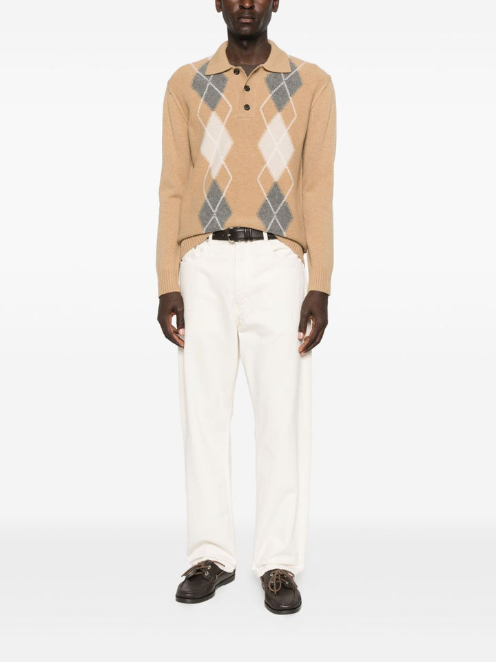 Paolo Pecora
Maglione beige con motivo a rombi