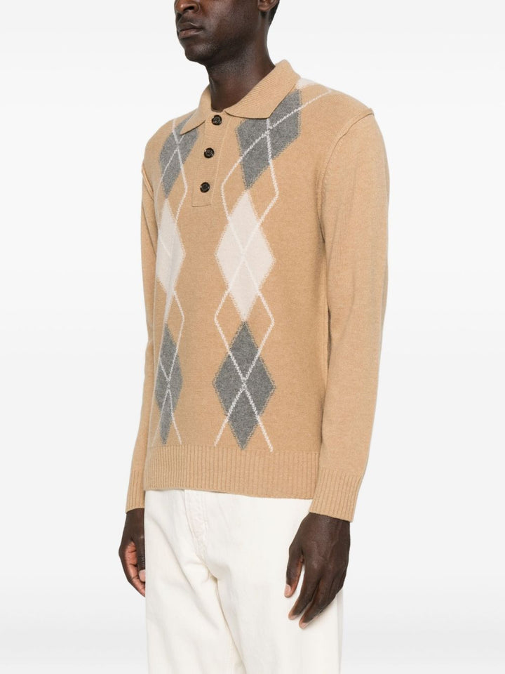 Paolo Pecora
Maglione beige con motivo a rombi