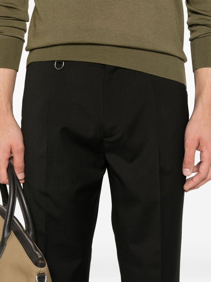 Paolo Pecora Pantaloni neri con risvolto