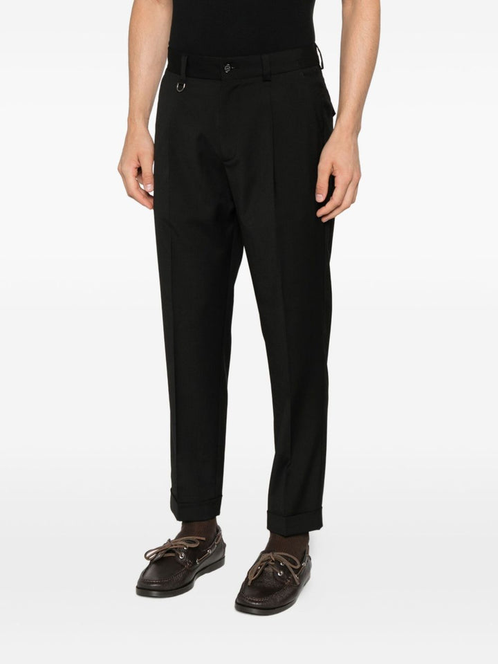 Paolo Pecora Pantaloni neri con risvolto