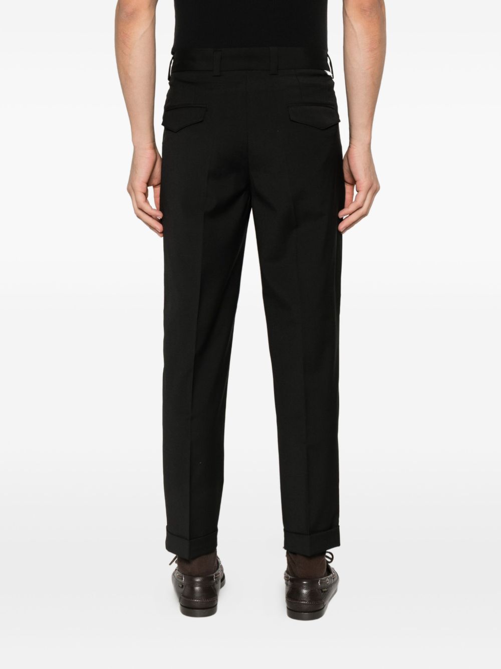 Paolo Pecora Pantaloni neri con risvolto