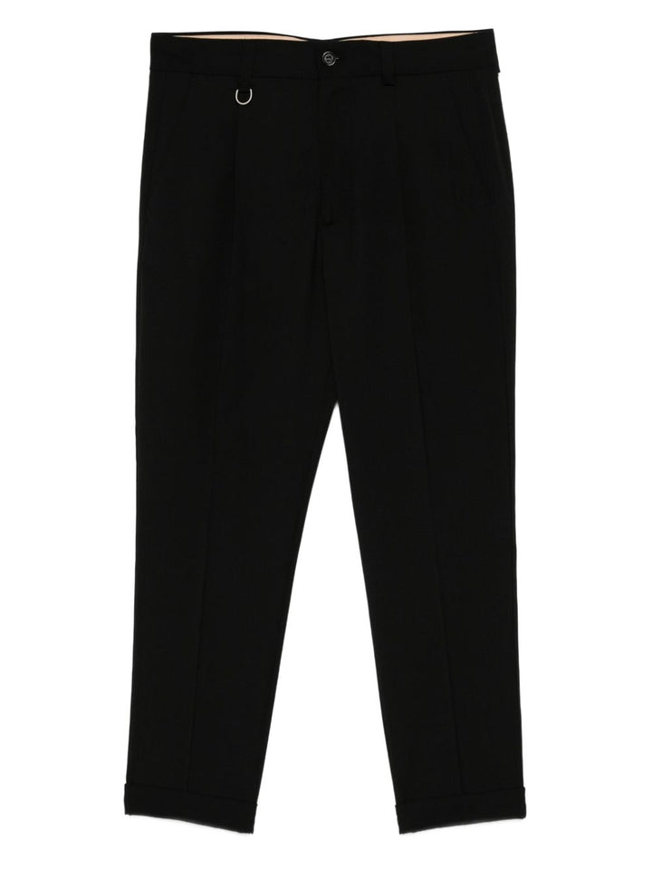 Paolo Pecora Pantaloni neri con risvolto