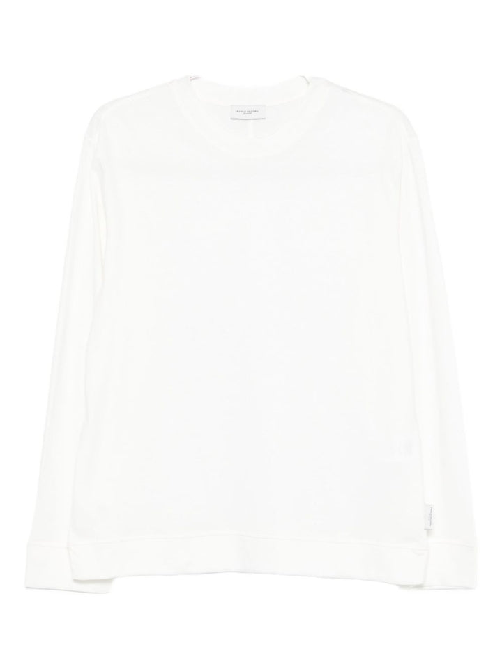 Paolo Pecora T-shirt bianca a maniche lunghe
