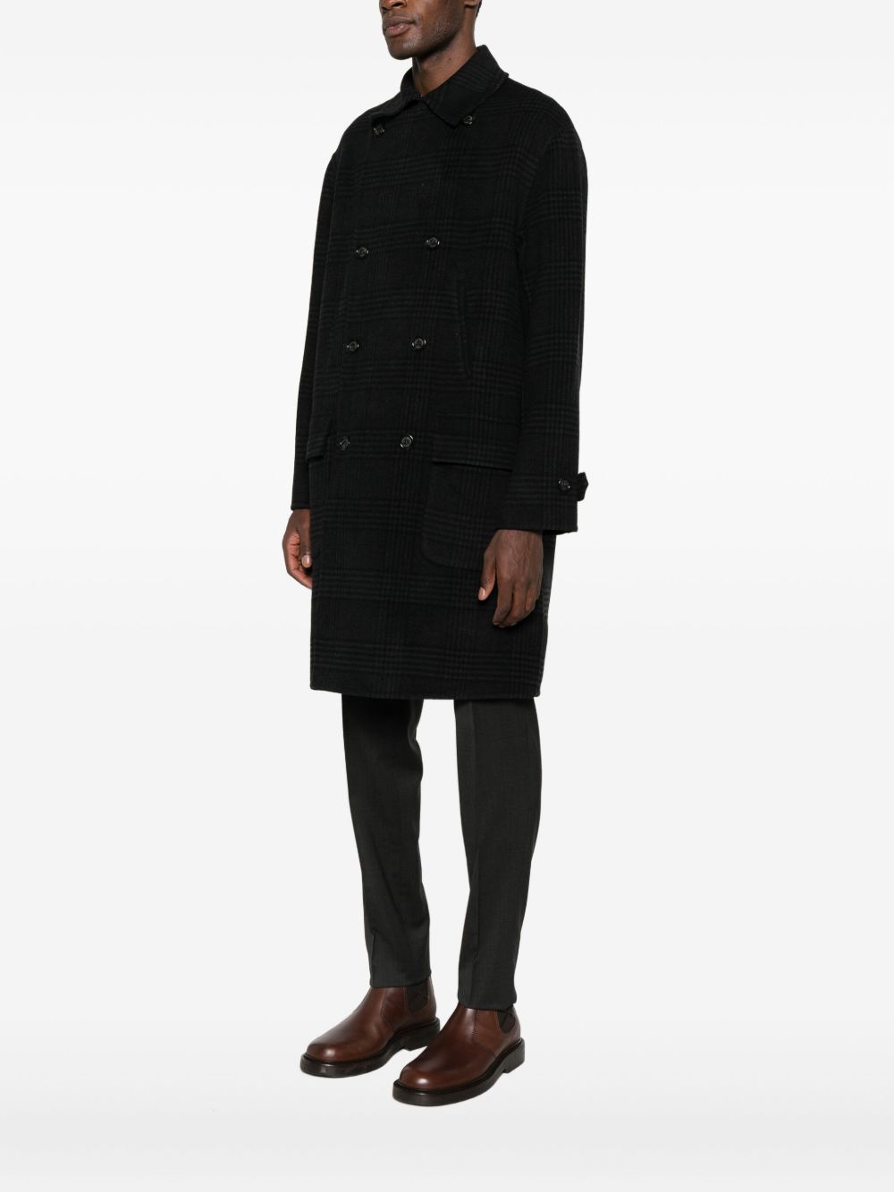 Paolo Pecora Cappotto doppiopetto a quadri