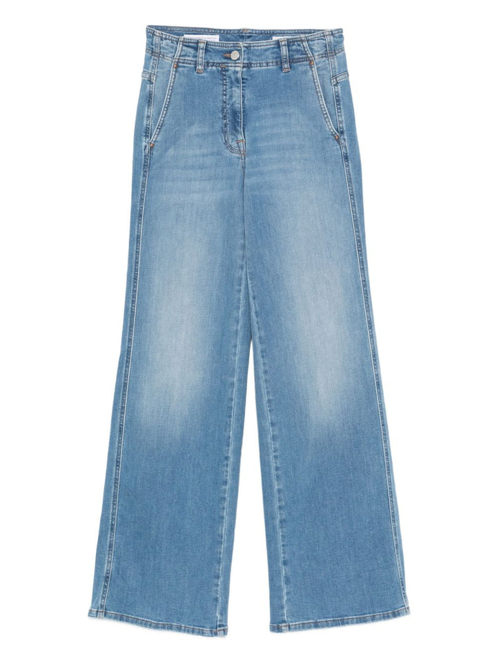 Peserico Pantalone in denim azzurro cinque tasche