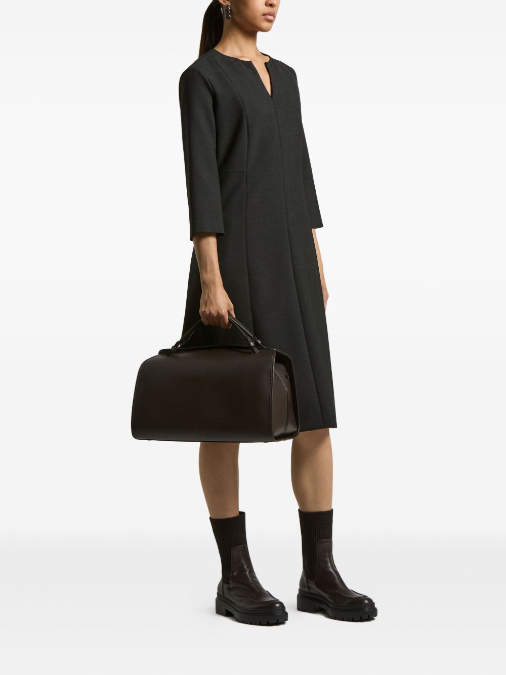 Peserico Abito grigio con scollo a V