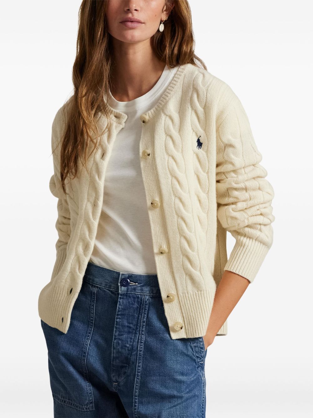 Polo Ralph Lauren
Cardigan in maglia a trecce
