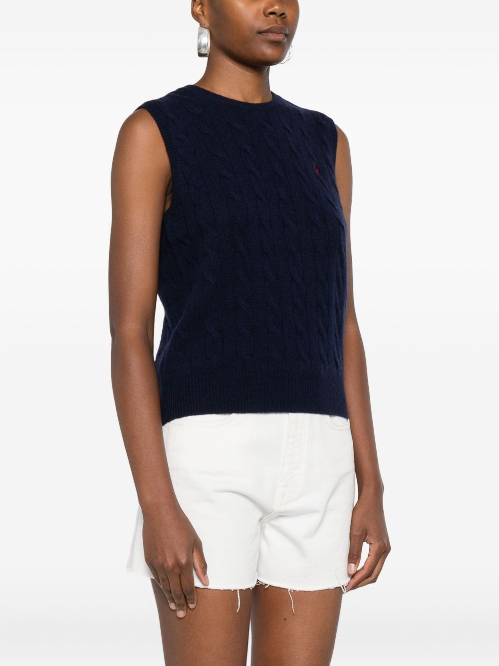 Polo Ralph Lauren
Top smanicato con maglia intrecciata