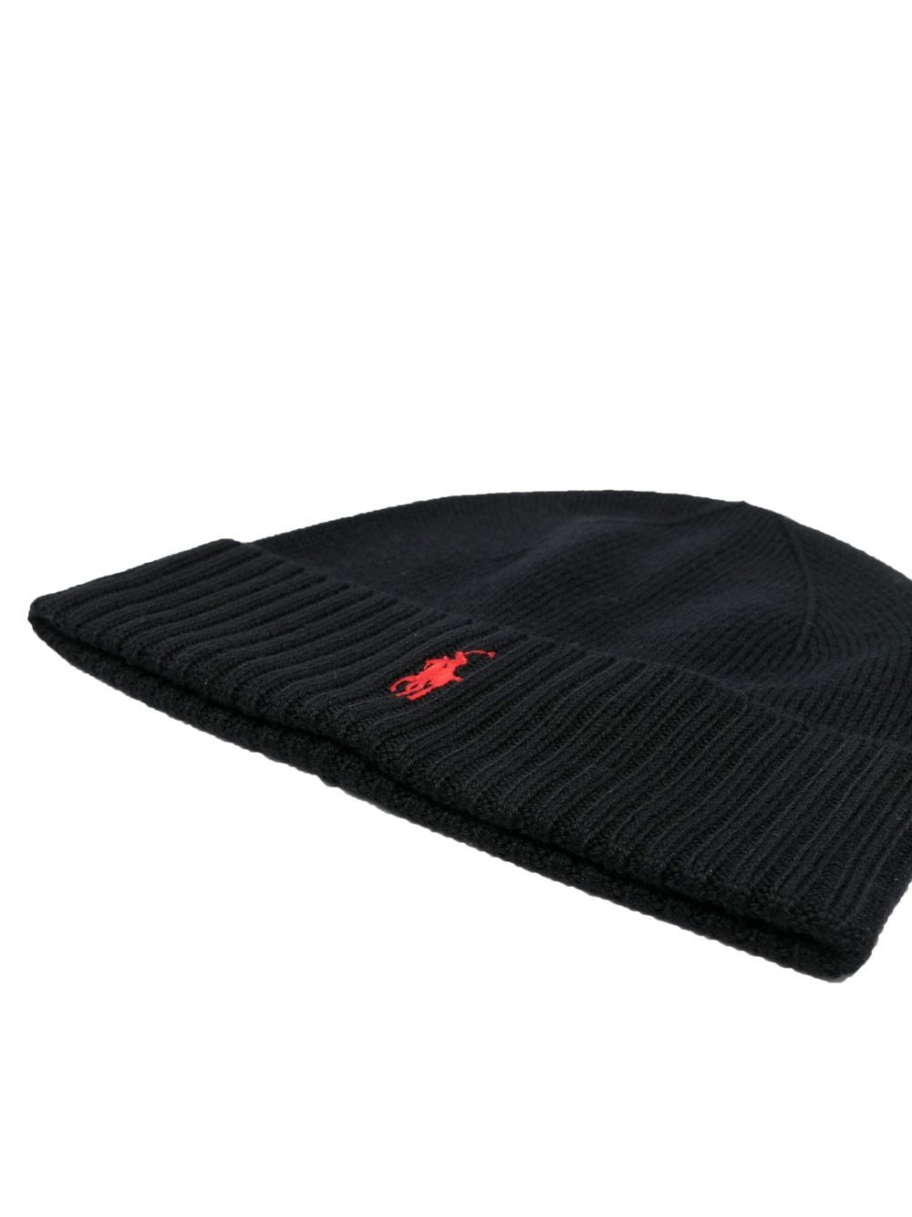 Polo Ralph Lauren
Cappello con risvolto e bordo a coste in lana nera