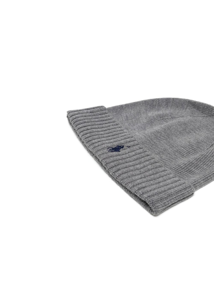 Polo Ralph Lauren Cappello in lana a coste grigio