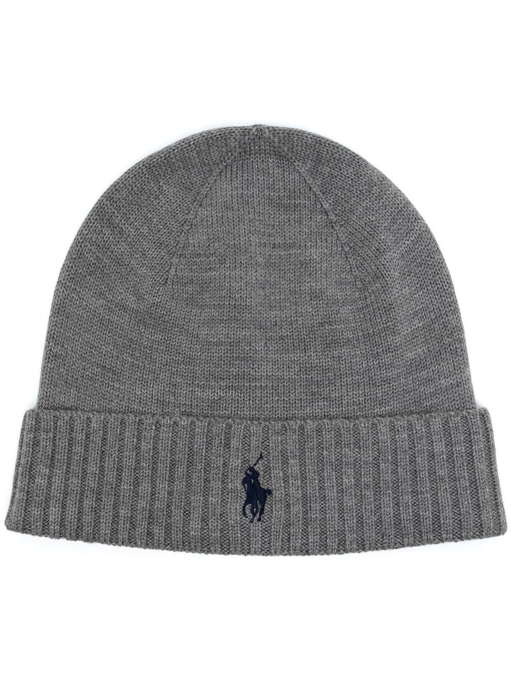 Polo Ralph Lauren Cappello in lana a coste grigio
