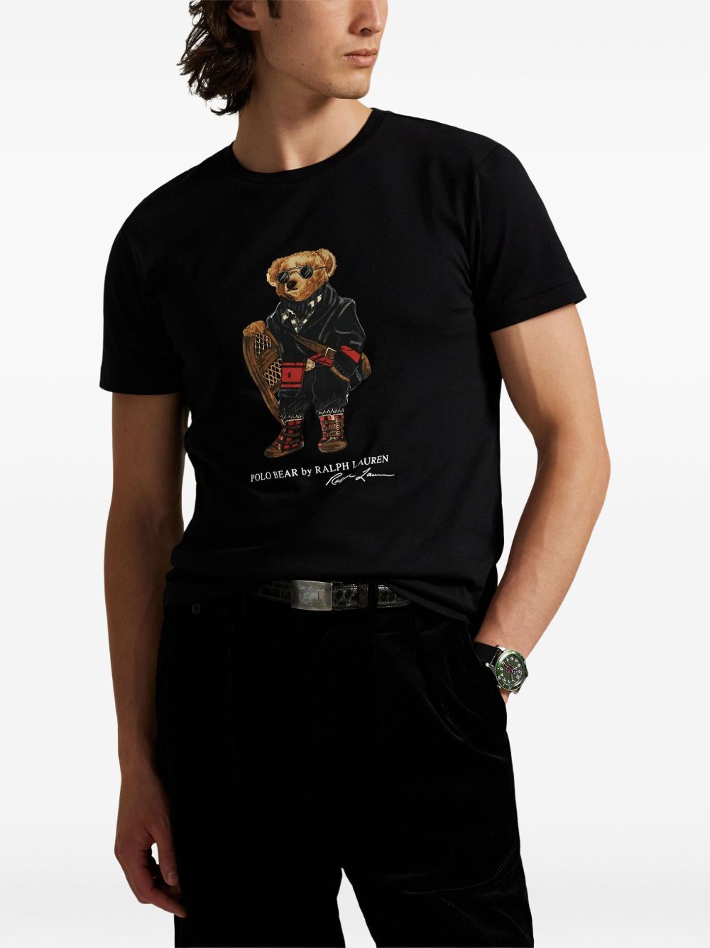 Polo Ralph Lauren T-shirt in cotone con stampa bear