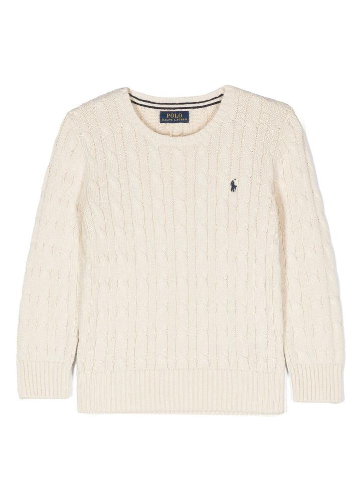Polo Ralph Lauren Maglione in cotone bianco crema