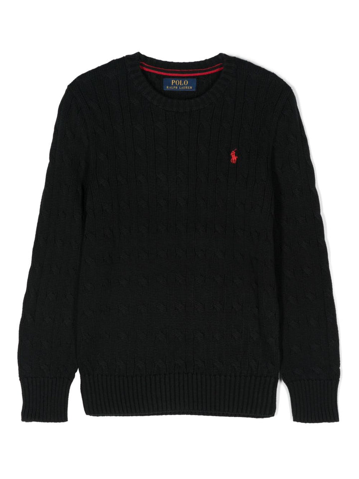 POLO RALPH LAUREN KIDS Maglione con lavorazione intrecciata