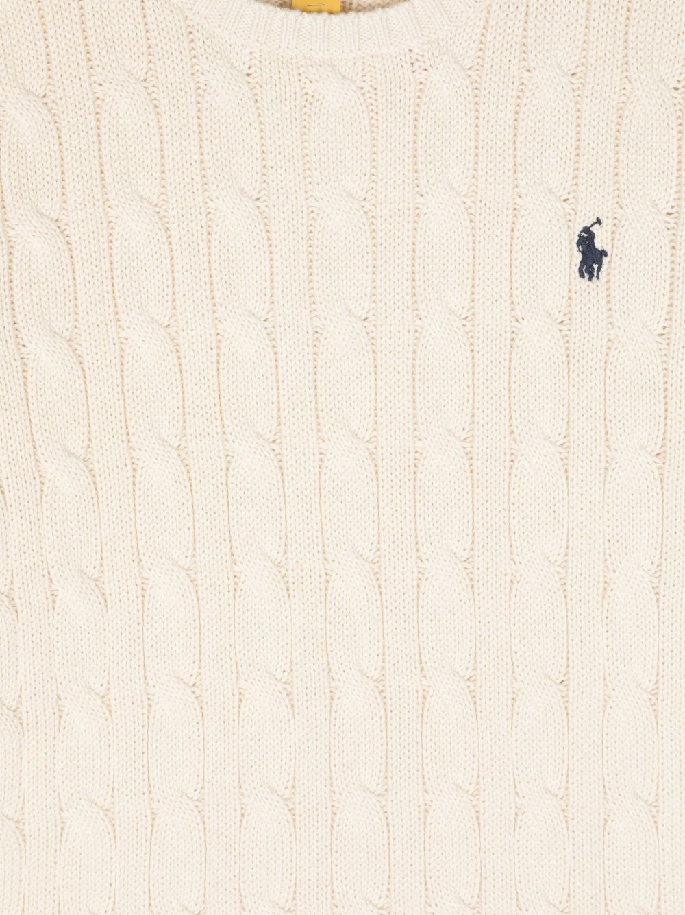 Polo Ralph Lauren Maglione girocollo in maglia a trecce beige